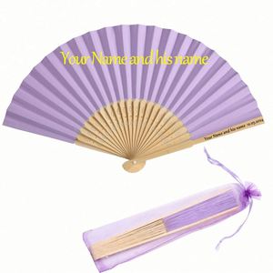 Éventail pliant traditionnel chinois pour mariage, en soie et bambou, blanc, personnalisé, artisanal, souvenir, éventails à main - Product Image 6