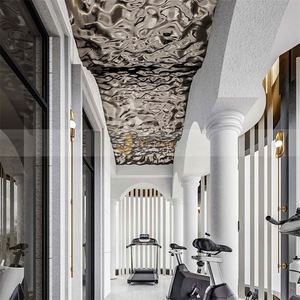 M24 201 Grade Stainless Steel Plate Ceiling Wall Decorative <b>Panel</b> Water Ripple Design Bending Cutting Welding Services Custom - Product Image 6