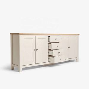 Buffet de style européen personnalisé en bois massif, <span class=keywords><strong>design</strong></span> shaker, blanc crème laqué mat, <span class=keywords><strong>commode</strong></span> de rangement, armoire d'entrée - Product Image 5