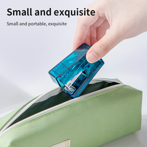 NS083F Azul Portátil Transparente Hand-held Grampeador Mini Escritório Doméstico Sem Esforço Grampeador 144pcs Por Carton Set - Product Image 2