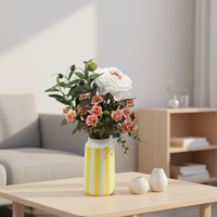 Arrangement de fleurs artificielles en plastique de haute qualité de style nordique pour mariage, décoration de la maison, Noël, remise de diplôme, fête des mères