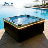 Bain à remous acrylique LOVIA à vente directe, avec éclairage LED Balboa, baignoires et spas à économie d'énergie pour l'extérieur