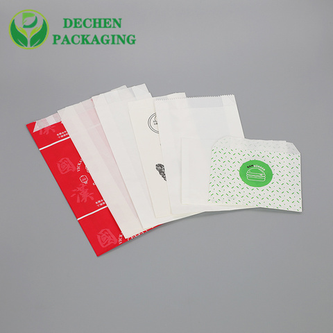 Custom Plain Color Aluminum Foil Three Side Seal Food Packaging Pouch Bag For Spices Greaseproof Kebab Paper Bread