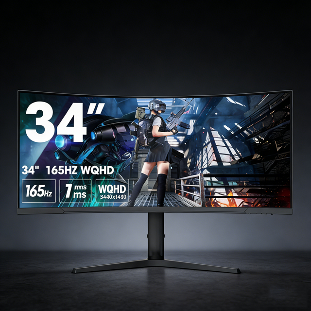 Pretty Design 165Hz 32-Inch Curved Gaming Monitor 21:9 IPS Panel 1ms Response Time 99% SRGB