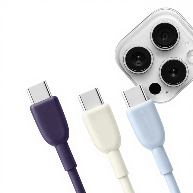 Factory Direct Liquid Soft Silicone PD 60W Fast Charging Cable with Braid Shielding 1M Type-C for iPhone 17 iPad Pro
