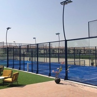 Lapangan Padel Panoramic QJIN Berkualitas Tinggi, Stabilitas Tinggi, Kaca Tempered 12mm, Harga Hemat, Harga Pabrik