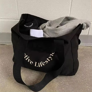 Logo personnalisé écologique surdimensionné grand épicerie coton portable toile sac fourre-tout avec différentes tailles - Product Image 4