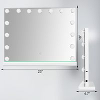 15 LED High-Definition Metal+Glass for Makeup Mirror Touch Switch Magnifying Personalized 3 Colors Lighting for Desktop