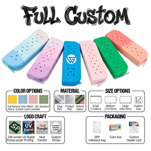 Étui à crayons en silicone avec logo personnalisé, trou pour stylo, papeterie scolaire, enfants, créatif, mignon, DIY, sac à crayons multifonction, pochette de rangement - Product Image 2