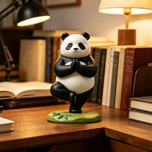 <span class=keywords><strong>Zen</strong></span> dans les bois -- Une figurine de panda yoga mignonne et fantaisiste pour le bureau. Cette figurine est sculptée et fabriquée par Bozhiyi. - Product Image 5