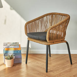 Rattan Chair Leisure Outdoor <b>Backrest</b> Outdoor Table and Chair Combination Woven Rattan Chair Balcony - Product Image 4