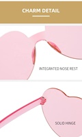 Lunettes de soleil coeur mode pour dame fille fête lunettes de soleil forme plastique femmes lunettes de soleil