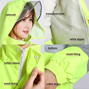 Combinaison de pluie réfléchissante haute visibilité, imperméable, veste et pantalon séparés pour travaux d'assainissement, extérieur et sécurité routière - Product Image 4