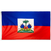 Drapeau haïtien 3*5 pieds, drapeaux de l'équipe de football haïtienne pour l'extérieur, couvre-véhicule avec drapeau haïtien