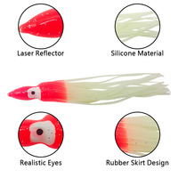 Calmar phosphorescent Appât de simulation de couleur Appât souple de calmar Appât luya simulé
