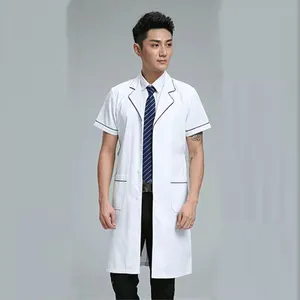 Hospital Uniform Professional Doctor White Coat Medical Clothes For Men Factory price short Sleeve health services Coat