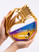 Trophées personnalisés en verre cristal et PLA imprimés en 3D, écologiques, conception gratuite pour les événements sportifs, tennis de table, football, basketball