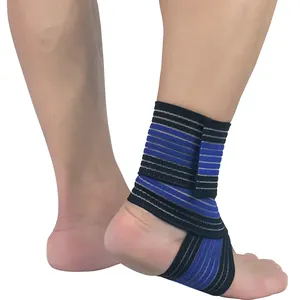 高品质蓝色可调节踝足底脚运动防护装置支撑包裹压缩套筒支撑扭伤恢复