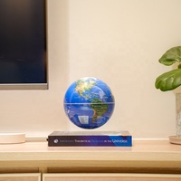 Globo Terráqueo Educativo Giratorio de 14 cm (6 Pulgadas) con Base Magnética de Levitación Flotante para Mesa