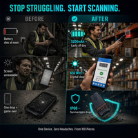 PDA Industrial Resistente con Android 13, Escáner de Códigos de Barras 1D/2D QR, Resistente al Agua IP67, 5200mAh, NFC, 4G, GPS para Logística de Almacén