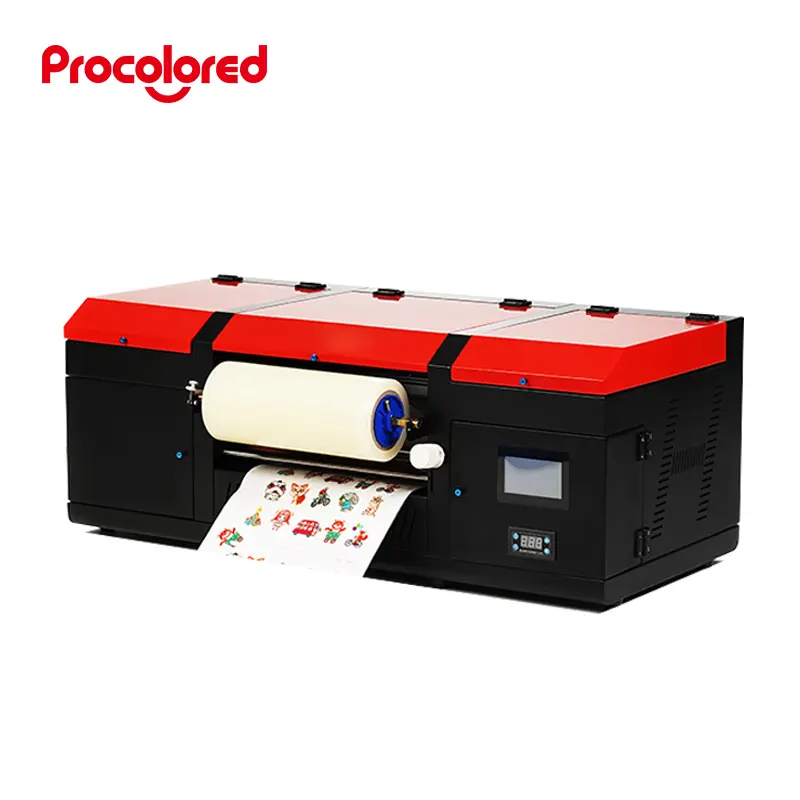 17 "semua dalam 1 UV kecil mesin cetak Transfer Film hewan peliharaan lapisan emas Laminating 2 in 1 emas A4 A3 stiker UV DTF Printer