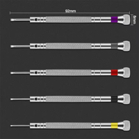 Obeng baja 0.8-1.6mm untuk jam tangan, Set 5 buah alat perbaikan jam tangan portabel dengan pin Tautan Mini, alat pembuat jam