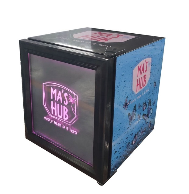 Hot Sale Single-Temperature Mini Bar Fridge with Glass Door Energy Drink Display Commercial Refrigerator for Hotel Use