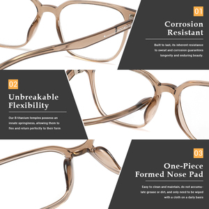 Kính mắt đọc sách, gọng kính thời trang, nhẹ, vuông, full rim, chất liệu TR90, unisex, giá sỉ rẻ. - Product Image 6