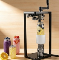 Machine de scellage manuelle pour canettes de soda LESSENSE, scelleuse rotative pour couvercles à anneau facile en plastique PET, pour thé aux bulles et café