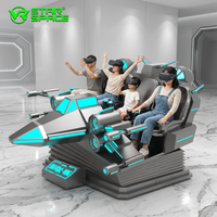 Simulator Pesawat Luar Angkasa VR 9D 4 Kursi Star VR X-Wing Wahana Gerak VR Multipemain untuk Mal, Museum Sains, Taman Hiburan VR