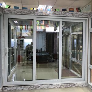 Puertas corredizas <span class=keywords><strong>de</strong></span> vidrio templado laminado <span class=keywords><strong>de</strong></span> 3 paneles blancas a prueba <span class=keywords><strong>de</strong></span> huracanes <span class=keywords><strong>para</strong></span> uso en villas - Product Image 2