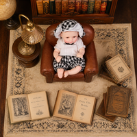 8 Zoll Vollsilikon Reborn Babypuppe mit offenen Augen, Gingham-Mütze und Bloomers – Neugeborenenpuppe für Rollenspiele