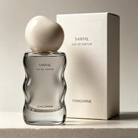 Flacon de parfum en verre avec logo personnalisé, 30 ml, 50 ml, flacon de parfum irrégulier avec pompe pulvérisatrice et boîte d'emballage pour les marques de parfum