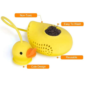 Filtre à thé animal en gros Infuseur à thé en silicone de qualité alimentaire Cadeaux de fantaisie Canard mignon Passoire à thé en vrac - Product Image 6
