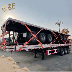 รถบรรทุกพ่วงพื้นเรียบแบบโครงเหล็ก 5 เพลา 60 ตัน ราคาถูก คุณภาพสูง ใหม่ พร้อมขาย - Product Image 2