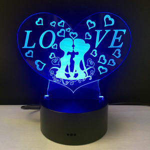 Lampe led 3d en forme de cœur, commande tactile, message I love you, luminaire décoratif d'intérieur, idéal pour une <span class=keywords><strong>chambre</strong></span> - Product Image 5