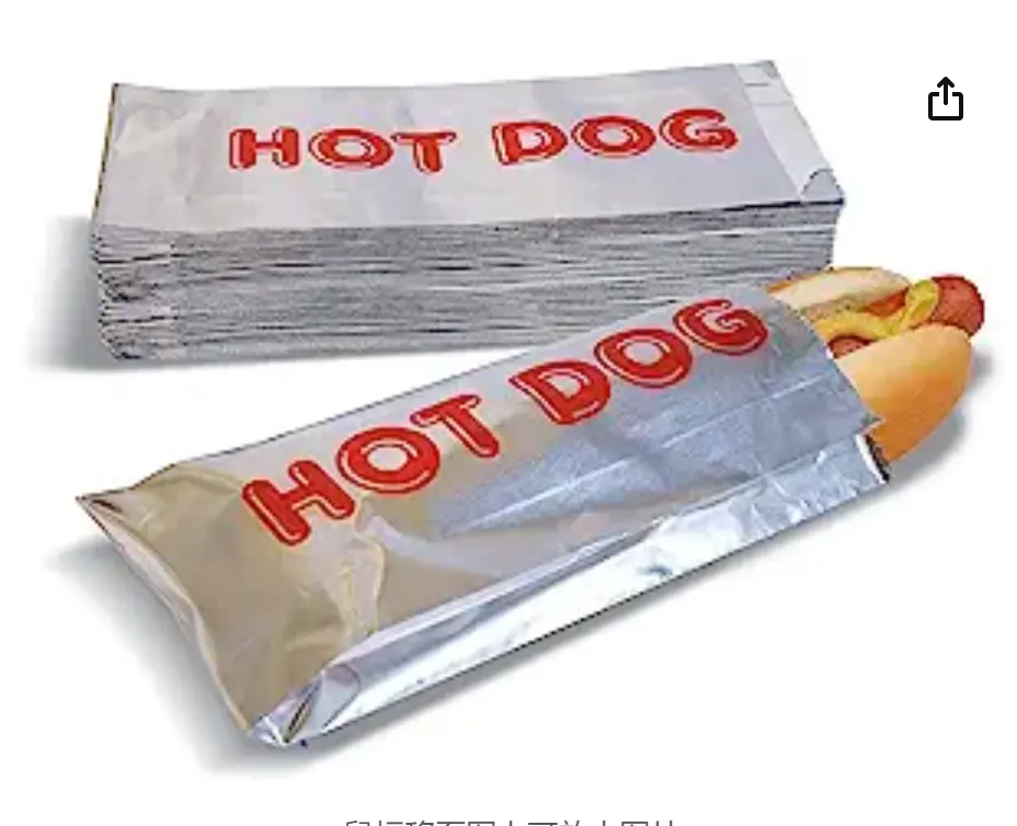 Bbq Kebab Hot Dog Aluminum Foil Lined Paper Bag Fast Food delivery bags
