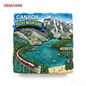 Souvenirs personnalisés en gros, aimants de réfrigérateur en résine 3D des Rockies canadiens, fournisseur professionnel B2B pour les boutiques de cadeaux des parcs nationaux - Product Image 1