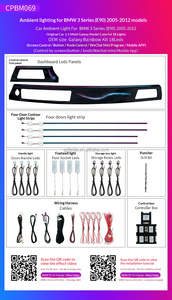 Autowellus - Kit de Luces Ambientales de 18 Luces <span class=keywords><strong>Symphony</strong></span> de 12 V y 3-5 W, Serie 3 E90 E92 E93 OE 63117161667, Lámpara de Ambiente Interior - Product Image 6