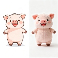 Boneka Babi Lucu Warna Pink 20cm, Bahan Katun Organik Super Lembut Isi Kapas PP, Mainan untuk Anak Perempuan dan Laki-laki