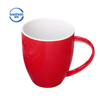 Ensemble tasse et soucoupe à café vintage en porcelaine rouge de style américain 380cc, logo personnalisable, résistant à la chaleur, passe au lave-vaisselle, écologique
