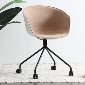 Fábrica de China, venta al por mayor, <span class=keywords><strong>silla</strong></span> de <span class=keywords><strong>escritorio</strong></span> de oficina nórdica, bañera de Tela Gris giratoria moderna, sillas de oficina en casa con <span class=keywords><strong>ruedas</strong></span> - Product Image 3