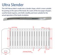 Étiquette RFID UHF miniature 860-960 MHz, autocollant adhésif pour la gestion des bibliothèques, la libre-service et les systèmes antivol