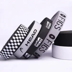 Großhandel Custom Multi color Silicon Printed Nachhaltige Polyester Elastic Gurtband für Unterwäsche Sportswear