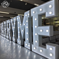 Lettres lumineuses géantes en métal de style moderne, enseigne de mariage personnalisée avec ampoules LED, alphabet pour fête de fiançailles