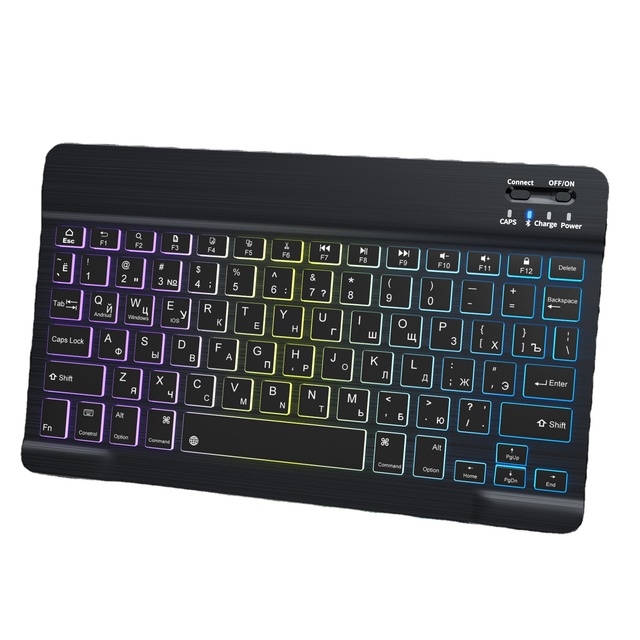 2023 New Backlit Bluetooth Keyboard and Mouse Suitable for ipad Tablet Keyboard Seven-color Light Emitting Bluetooth Keyboard