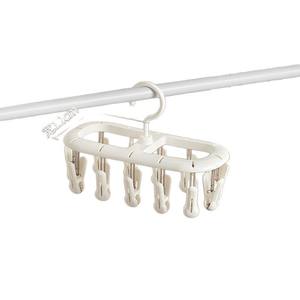 Yq Clip de séchage de chaussettes de luxe blanc, organisateur de vêtements de type crochet, dispositif de rangement multifonctionnel antidérapant pour balcon et usage domestique - Product Image 2