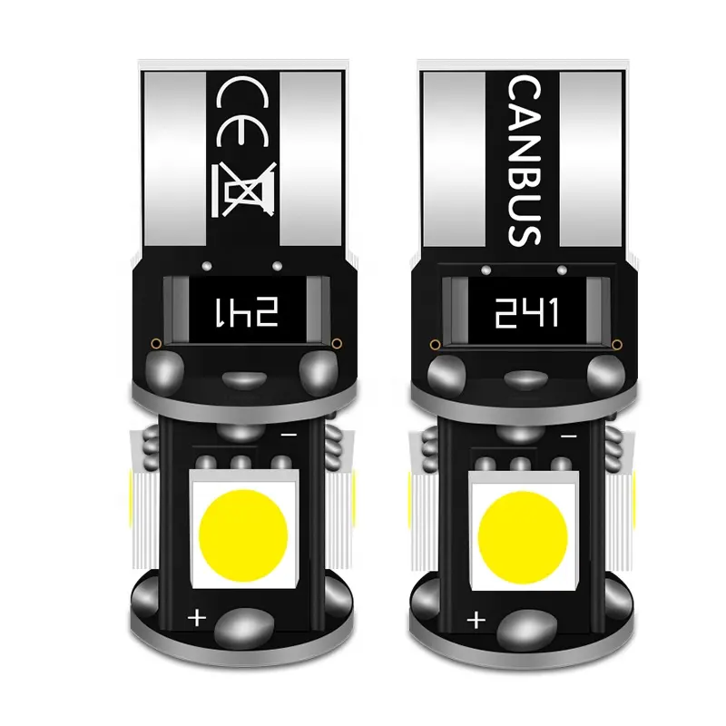 T10 Socket W5W 194 168 5050 Chip 5 SMD White Car Led Interior Lights DC 12V Auto licence plate lamp Dome Bulbs Reading Light