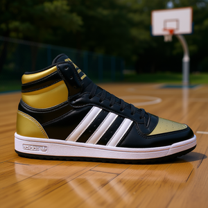 Zapatillas de Baloncesto Adidas Top Ten Rb para Hombre, Negras, Doradas y Blancas, de Piel Sintética, con Suela de Goma y Entresuela de EVA, Hechas en Vietnam - Product Image 3