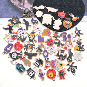 Halloween DIY Accessoires Porte-clés Pendentif Boucles d'oreilles Bracelet Collier Citrouille Fantôme - Product Image 2